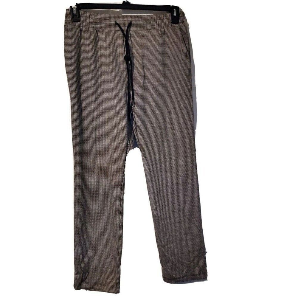 A New day‎ Pants Ankle Black White Drawstring Waist Small Houndstooth New